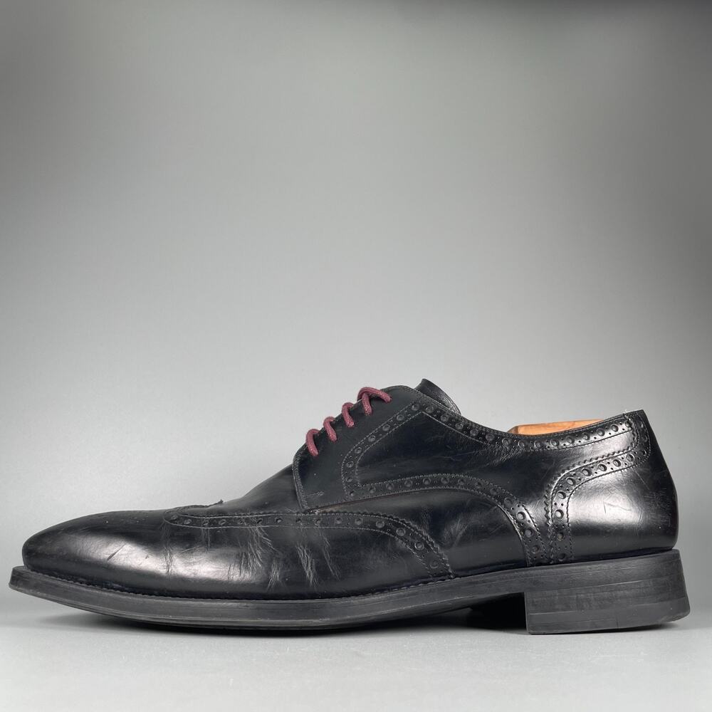 Magnanni Men's Size 12 M Black Leather Wingtip Derby Oxford Dress Shoes Casual